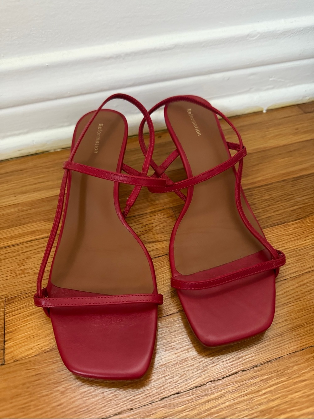 Reformation - Red Strappy Kitten Hill - Picture 3 of 9